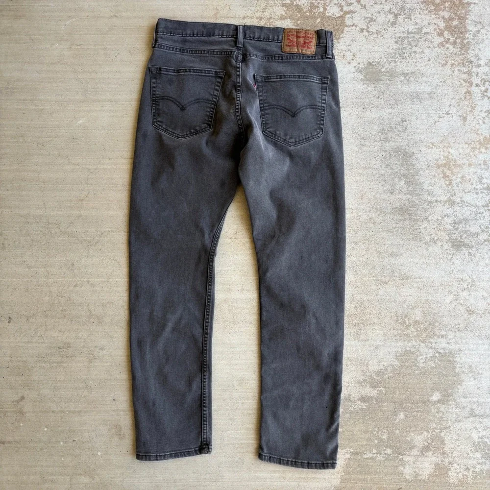Levi's 502 Regular Taper Jeans Mens 32x30 Gray Wash Stretch Denim Skate Flaw